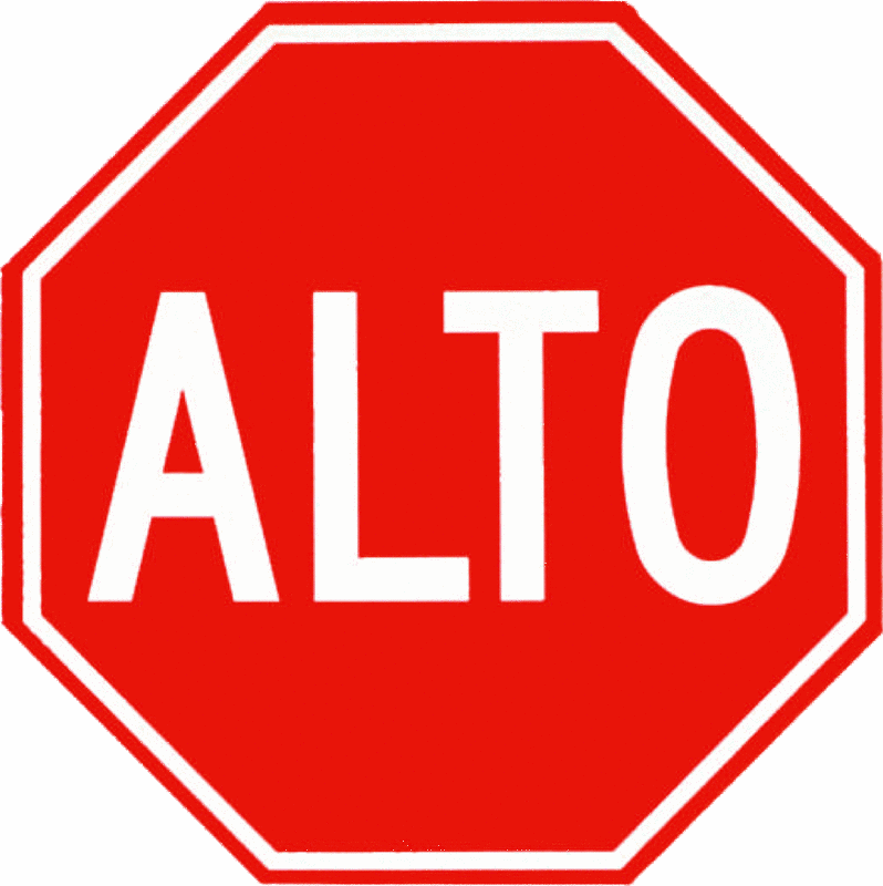 Señal vial ALTO SEMEX